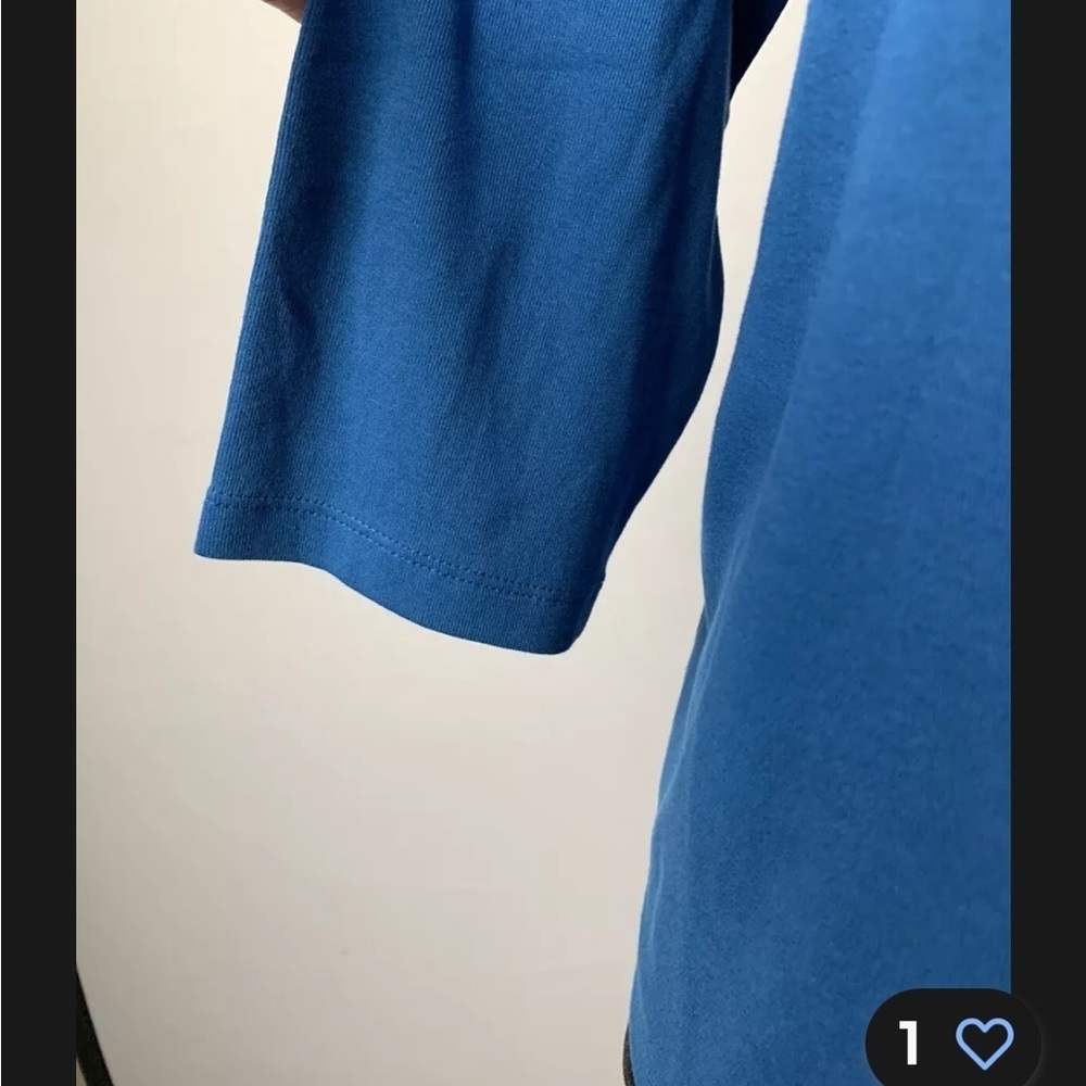 Chico's Women 3/4 Sleeve Boat Neck 100% Cotton Blue Size 3. NWT - Picture 4 of 12